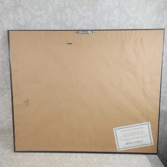 Thomas Kinkade 'Deer Creek Cottage' Double Mat Winter Landscape Art with Deer - Picture 6 of 9